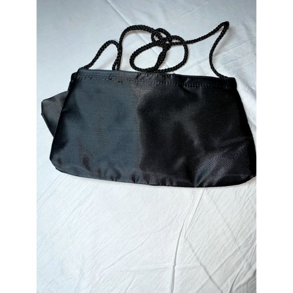 Pacific Connections Black Satin Formal Clutch with Oversized Bow/Mini Purse - Picture 4 of 8